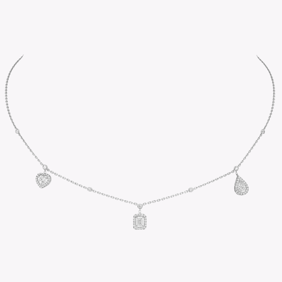 My Twin Trio 3 Charm Diamond Necklace 18ct Gold