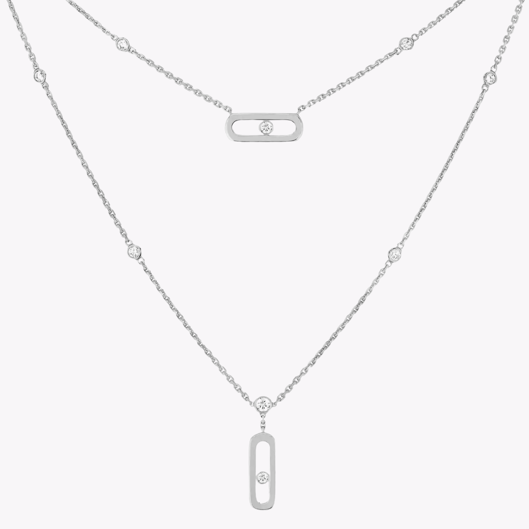 Move Uno 2 Rows Necklace 18ct Gold