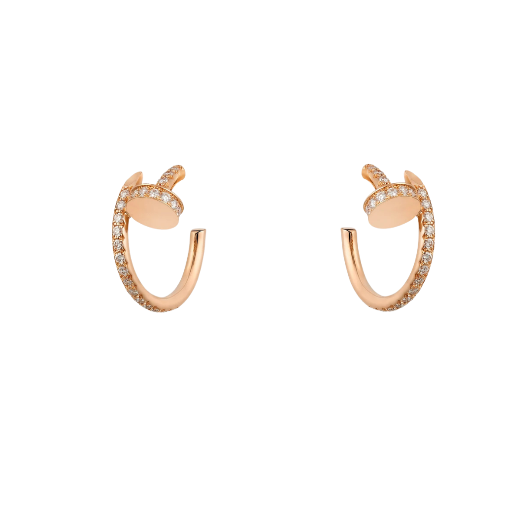 Cartier Juste Un Clou Hoop Earrings Small Paved Diamonds 18ct Gold