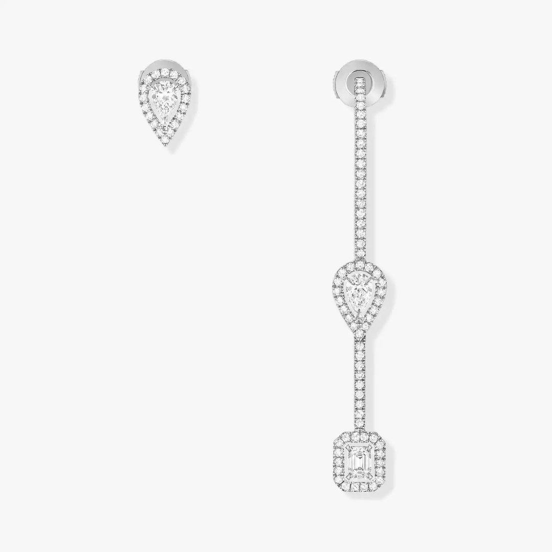 My Twin Hook and Stud Diamond Earrings 18ct Gold