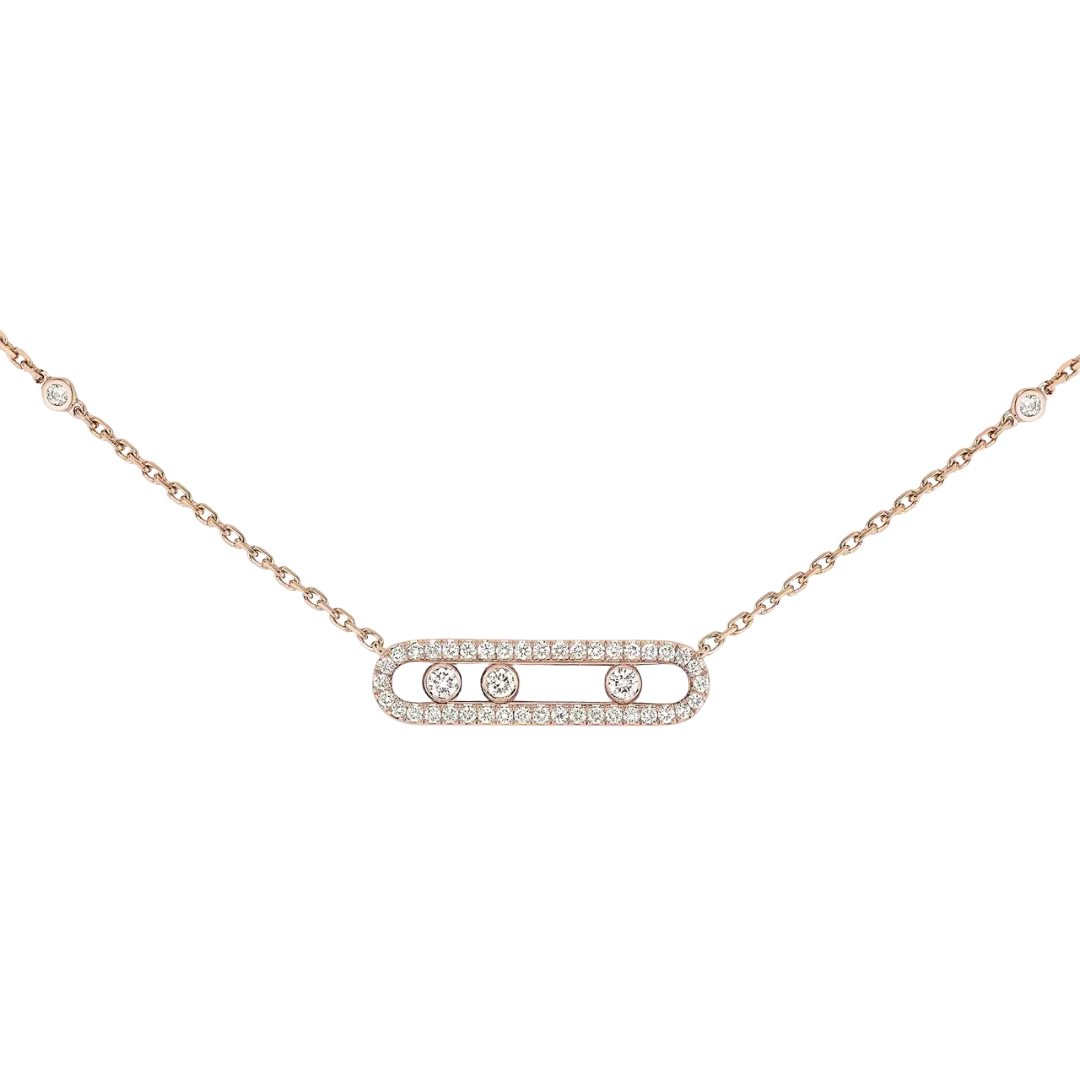 Baby Move Pavé Diamond Necklace 18ct Gold