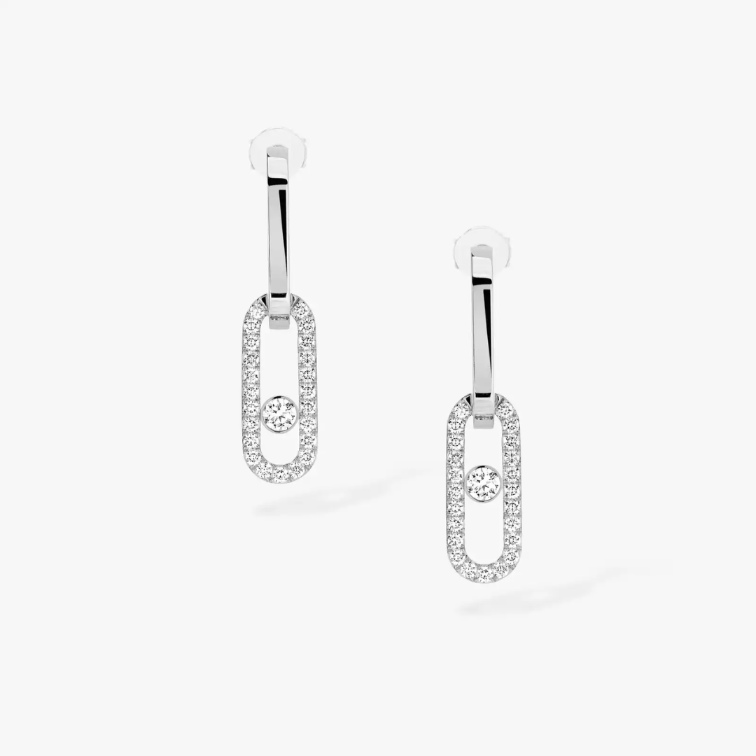 Move Link Diamond Earrings 18ct Gold