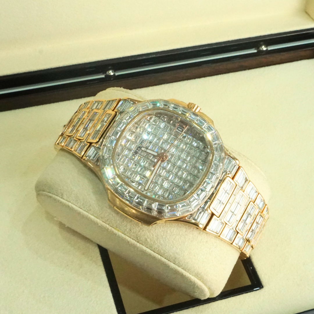 Patek Philippe Nautilus 5711-1R Diamond Baguette 18K Rose Gold