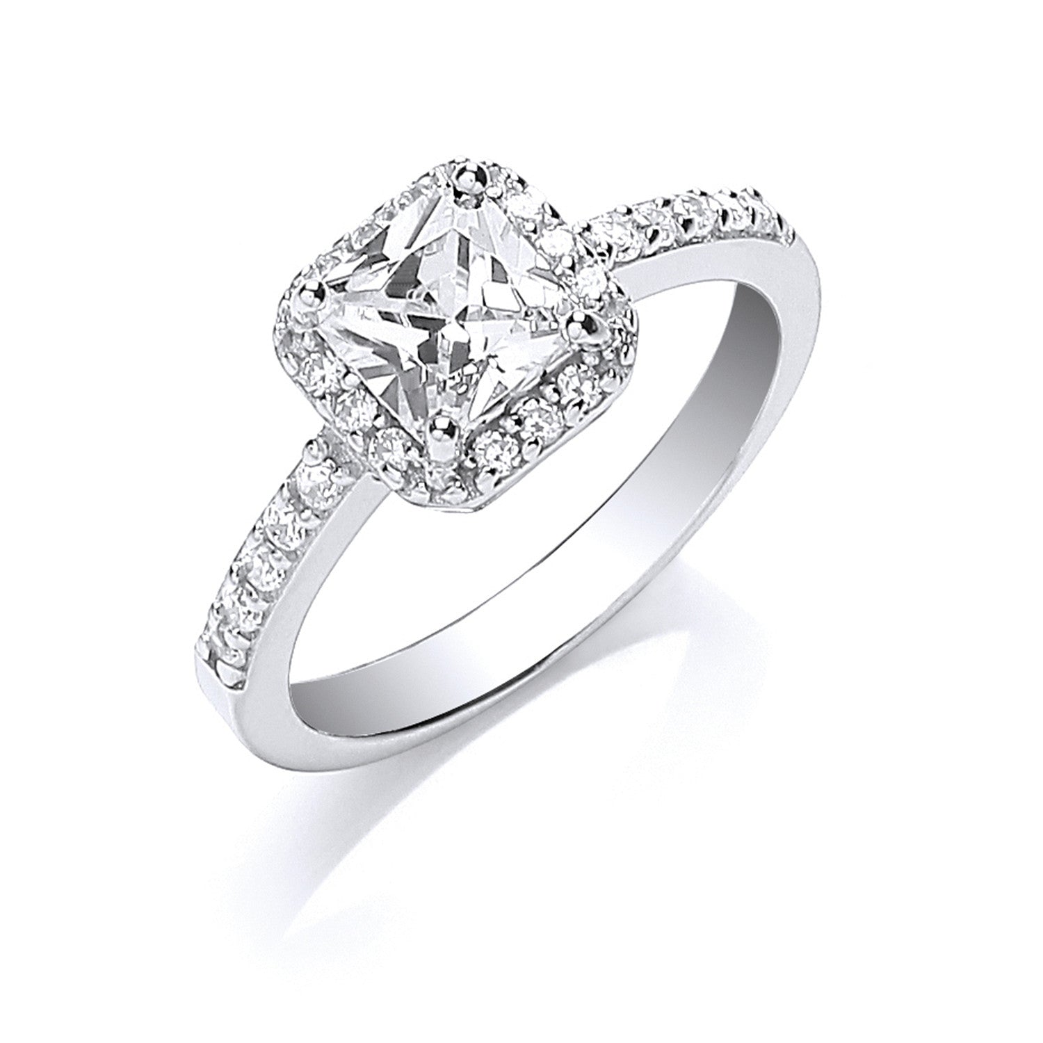 Silver Square Cz Ring