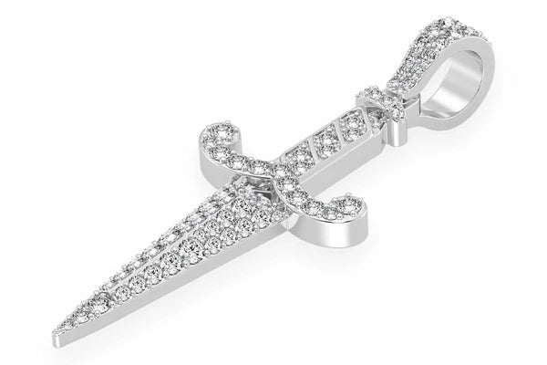 Erkals Jewellers Dagger Pendant 18K Gold Diamond 1.50ctw