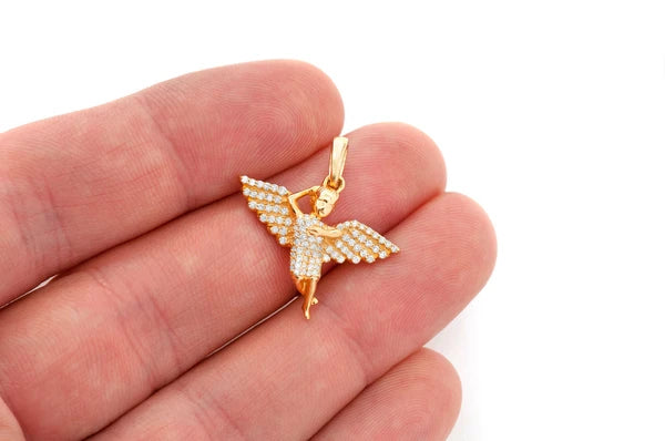 Erkals Jewellers Infinity Angel Pendant 18K Gold Diamond 0.33ctw