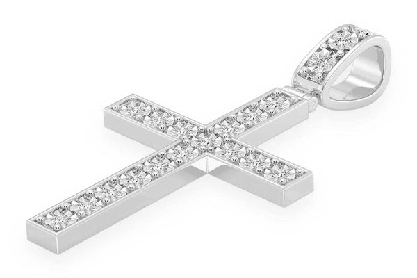 Erkals Jewellers Miracle Set Cross Extra Large Pendant 18K Gold Diamond 0.75ctw