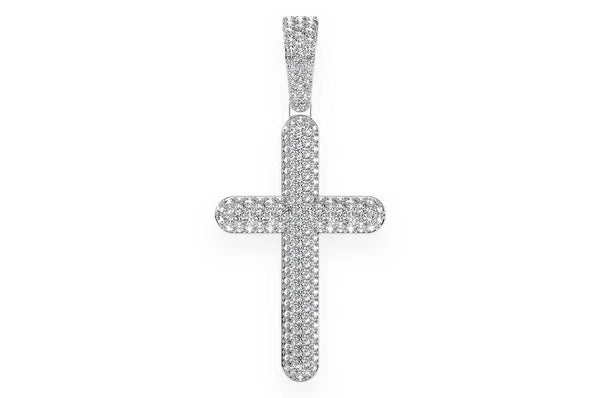 Colgante de diamantes Bubbly Cross de 2,00 quilates en oro macizo de 14 quilates