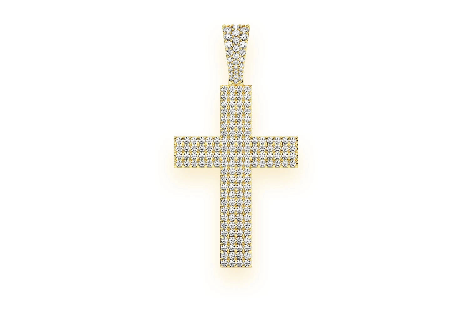 Erkals Jewellers Four Row Cross Pendant 18K Gold Diamond 1.15ctw
