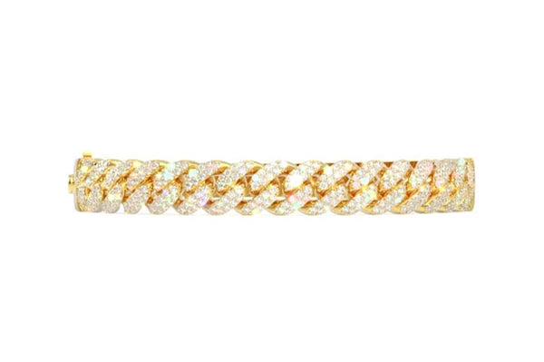 Erkals Jewellers Large Cuban Bangle Bracelet 18K Gold 1.50ctw