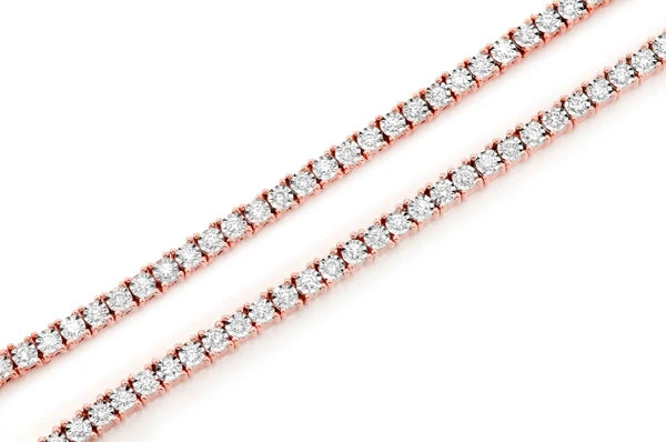 Erkals Jewellers 2pt Miracle Set Diamond Tennis Necklace 18K Gold 4.00ctw