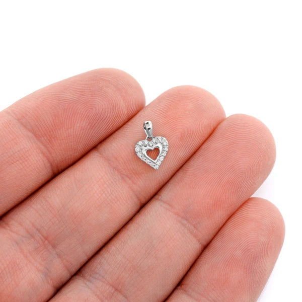 Erkals Jewellers Open Heart Pendant 18K Gold Diamond 0.04ctw