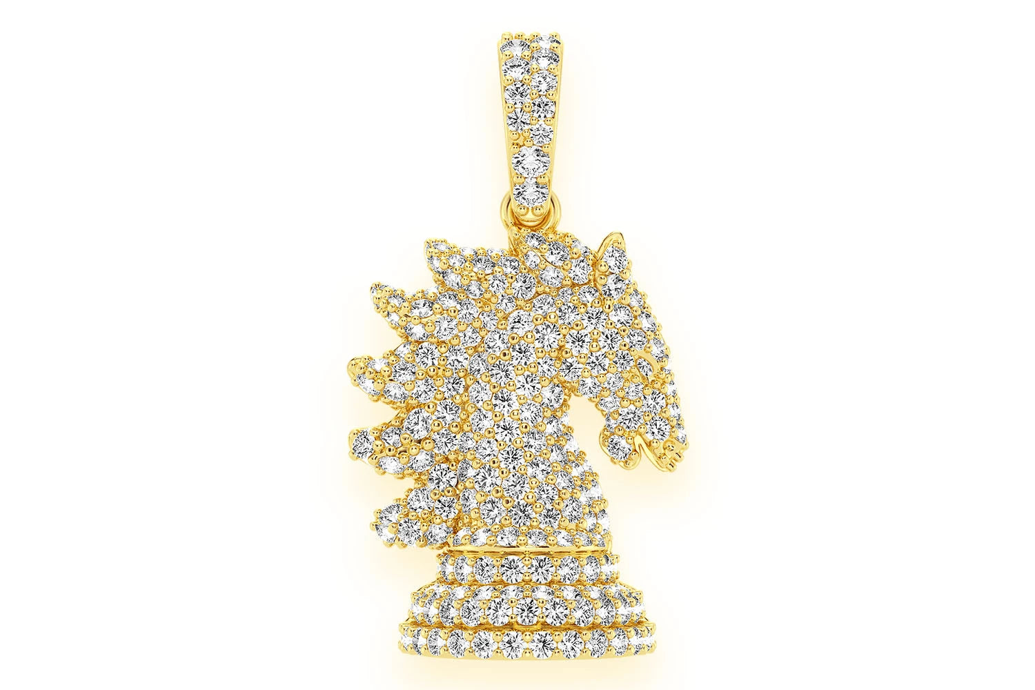 Erkals Jewellers Knight Chess Piece Pendant 18K Gold Diamond 0.90ctw