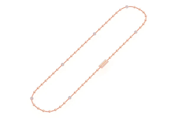 Erkals Jewellers Diamond Bead Rosary Chain 18K Gold 2.75ctw