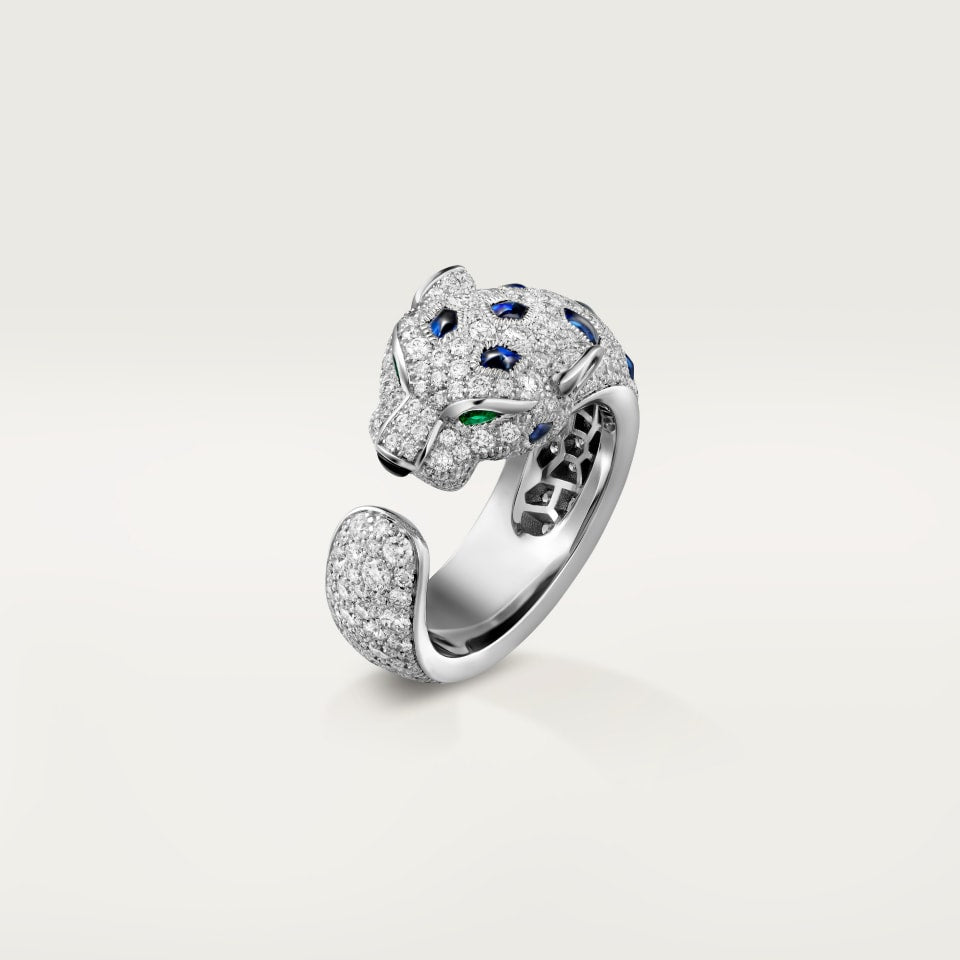 Cartier Panthère de Cartier Ring Medium Model Half-Paved White Gold