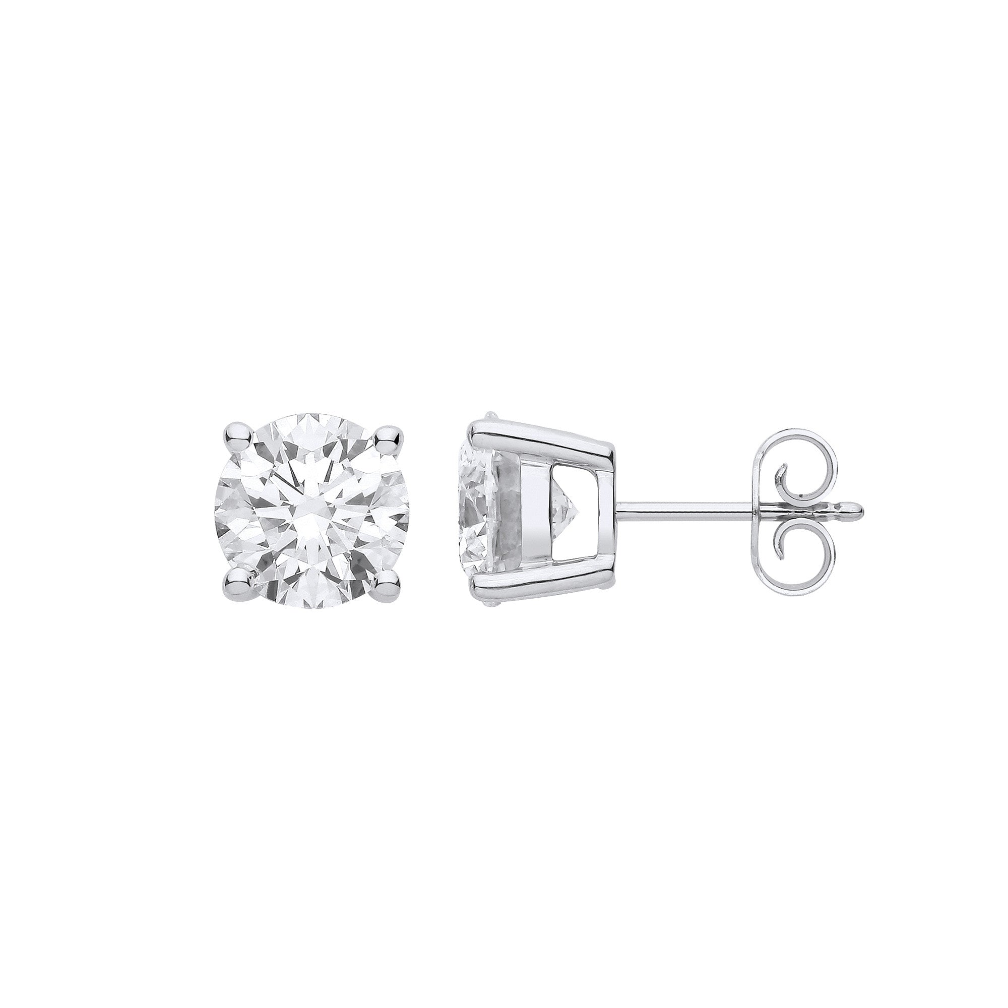 18ct White Gold Brilliant Cut 4.00ct Lab Grown Diamond Stud Earrings