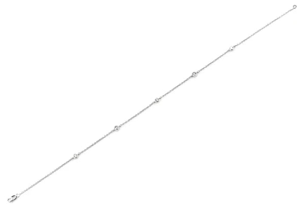 Erkals Jewellers Bead Bezel Diamond Station Bracelet 18K Gold 0.10ctw