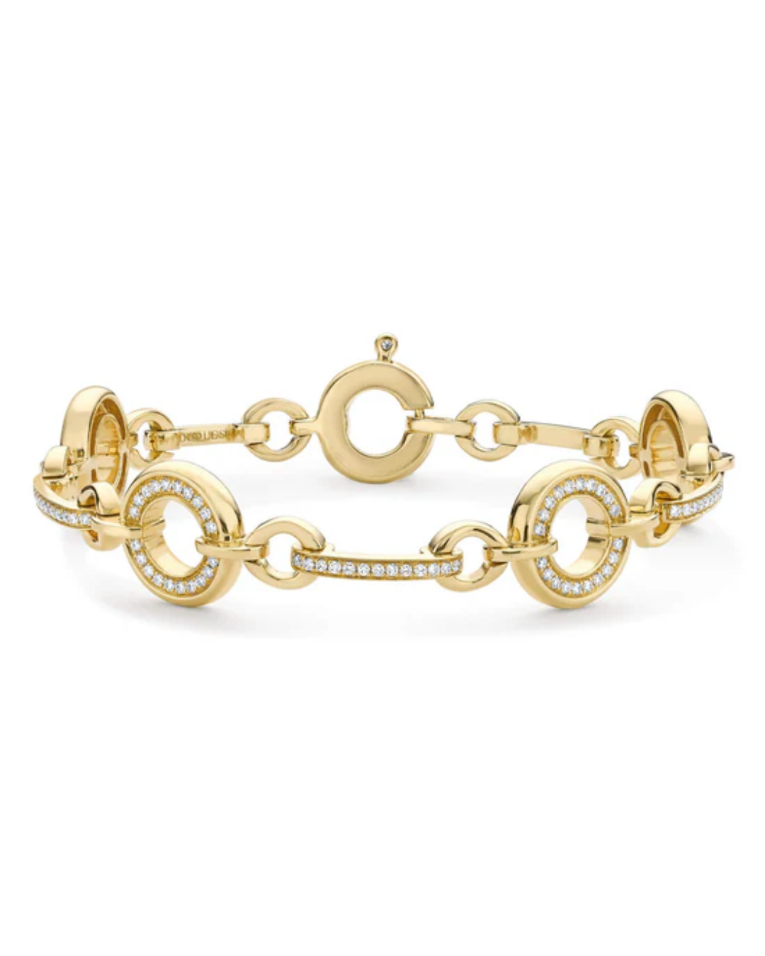Roulette Medium Classic Rose Gold Diamond Bracelet