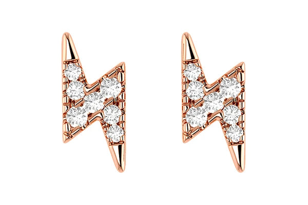 Erkals Jewellers Lightning Bolt Stud Earrings 18K Gold 0.05ctw