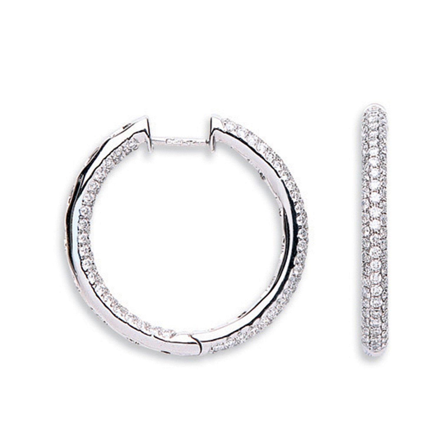 18ct White Gold 1.60ct Diamond Hoop Earrings