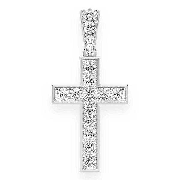 Erkals Jewellers Miracle Set Cross Medium Pendant 18K Gold Diamond 0.25ctw