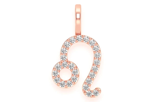 Erkals Jewellers Leo Zodiac Pendant 18K Gold Diamond 0.10ctw