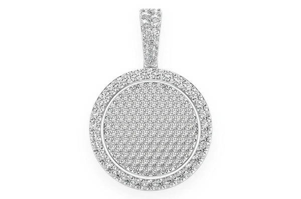 Medallón circular Colgante de diamantes de 2,00 ct Oro macizo de 14 quilates