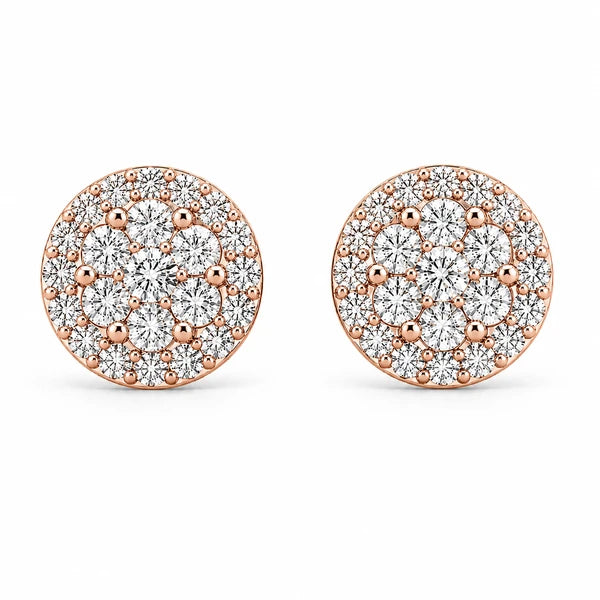 Erkals Jewellers Halo Flower Stud Earrings 18K Gold 3.00ctw