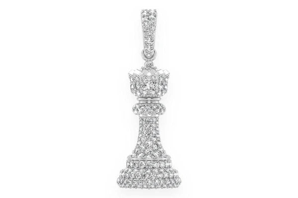 Erkals Jewellers Queen Chess Piece Pendant 18K Gold Diamond 0.75ctw