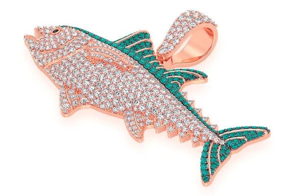 Erkals Jewellers Bluefin Tuna Pendant 18K Gold Diamond 4.50ctw