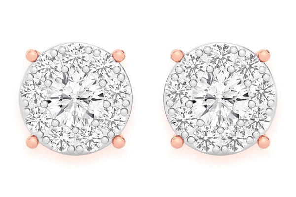 Erkals Jewellers Mosaic Stud Earrings 18K Gold 0.75ctw
