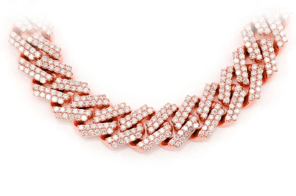 Erkals Jewellers 13mm Raised Miami Cuban Diamond Necklace 18K Gold 28.25ctw