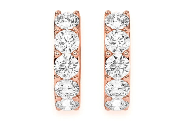 Erkals Jewellers One Row Huggie Hoop Earrings 18K Gold 0.80ctw