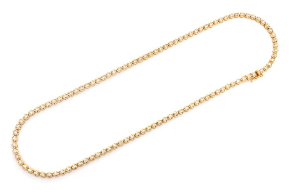Erkals Jewellers 2pt Crown Set Diamond Tennis Necklace 18K Gold 3.75ctw