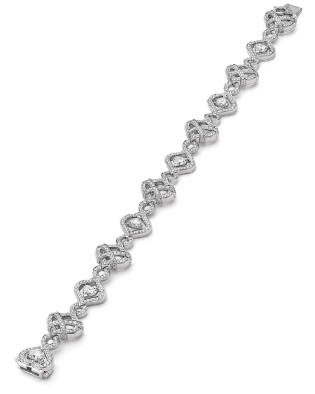 Woodland Platinum Heart Diamond Bracelet