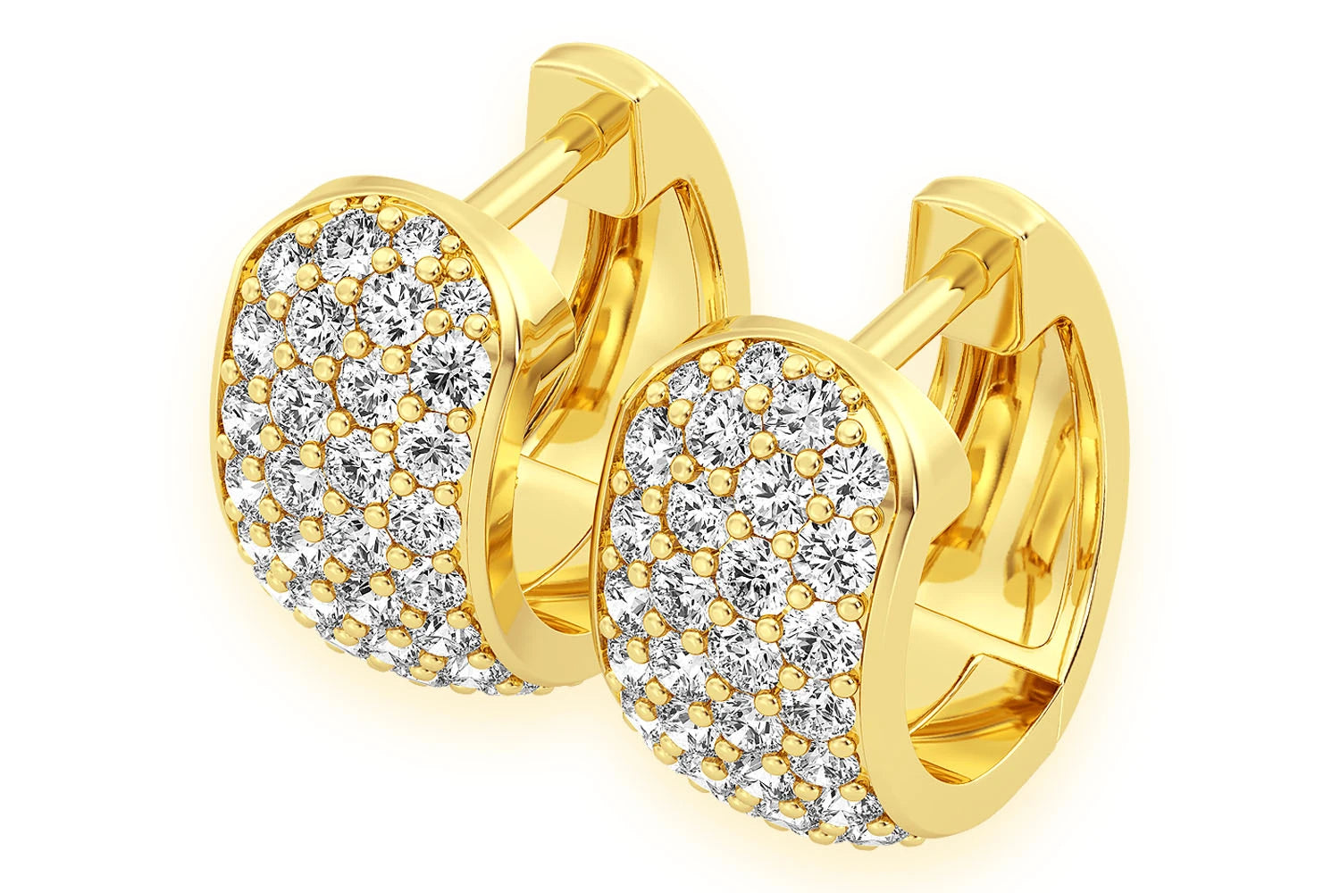 Erkals Jewellers Wide Huggie Hoop Earrings 18K Gold 1.00ctw
