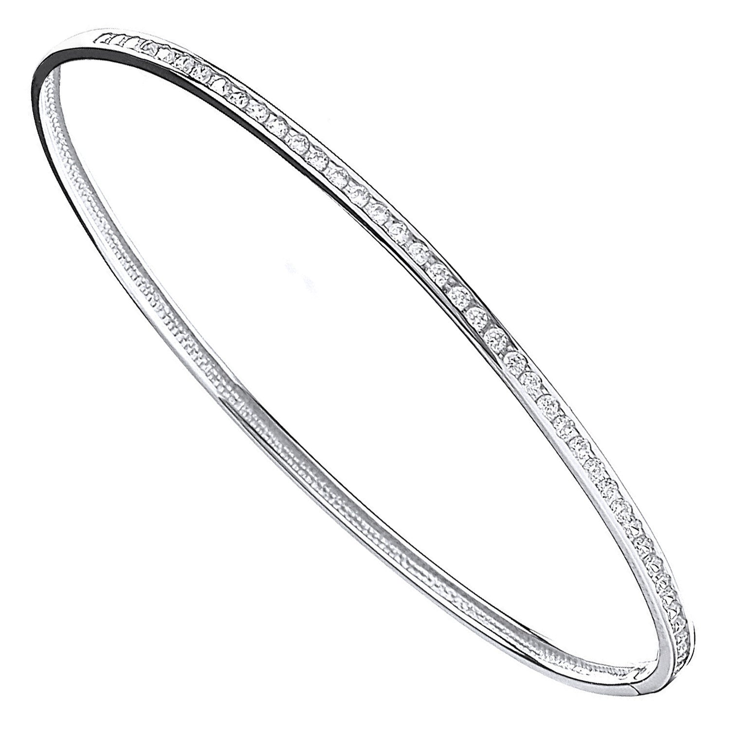 W/G Cz 3mm Bangle