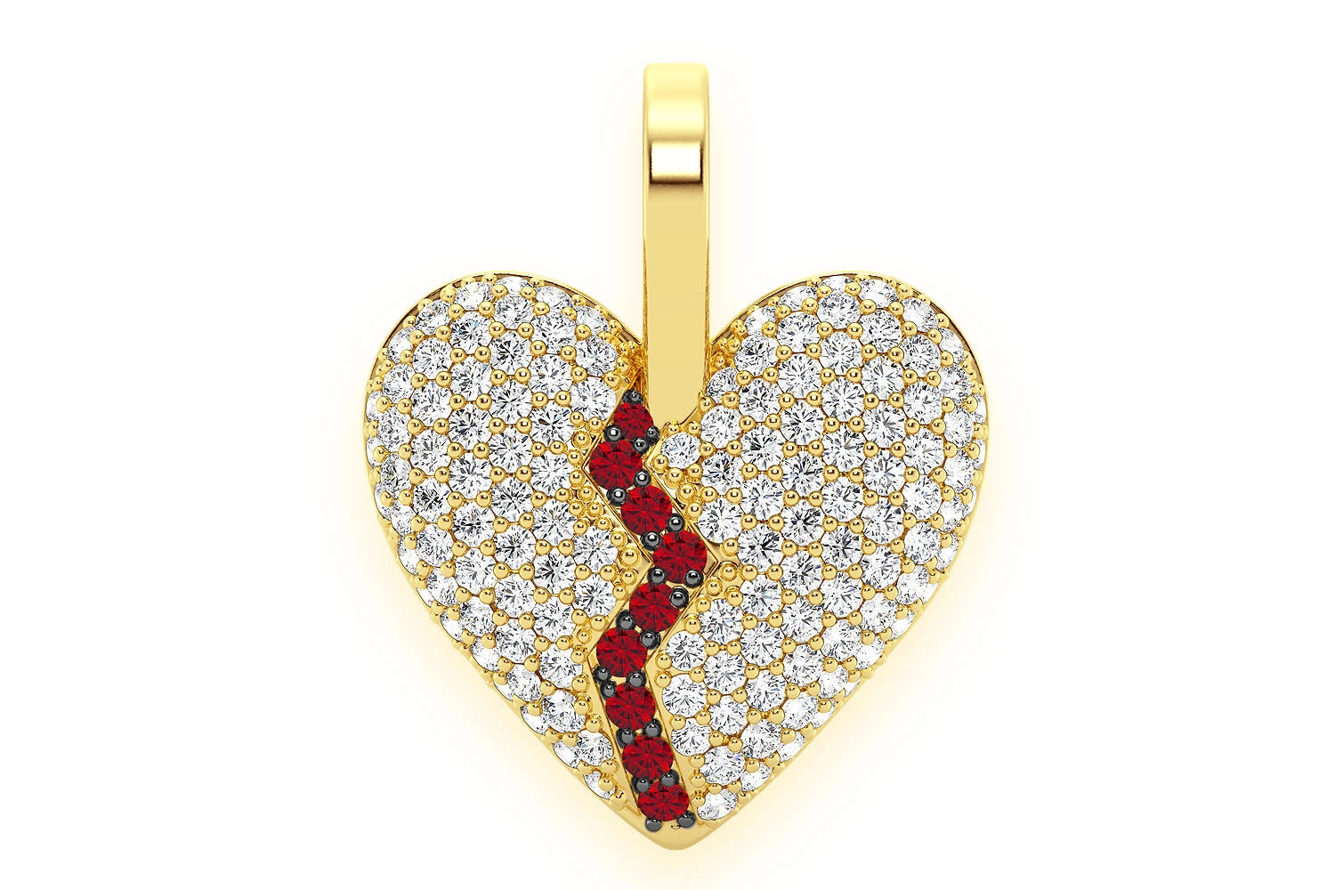 Erkals Jewellers Broken Heart Emoji Diamond Pendant 18K Gold 0.70ctw
