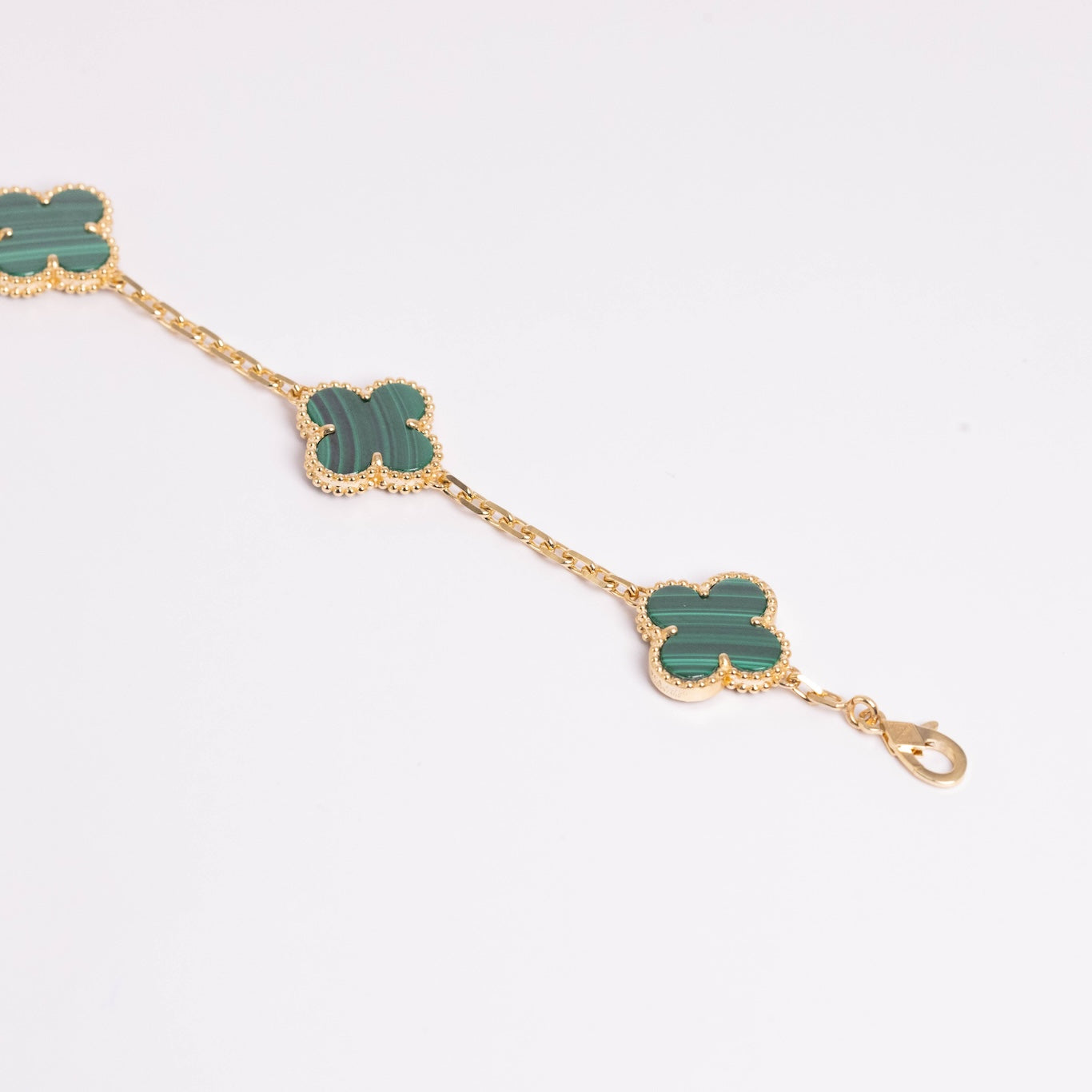 Van Cleef &amp; Arpels Pulsera Vintage Alhambra 5 Motivos Malaquita Oro amarillo de 18 quilates