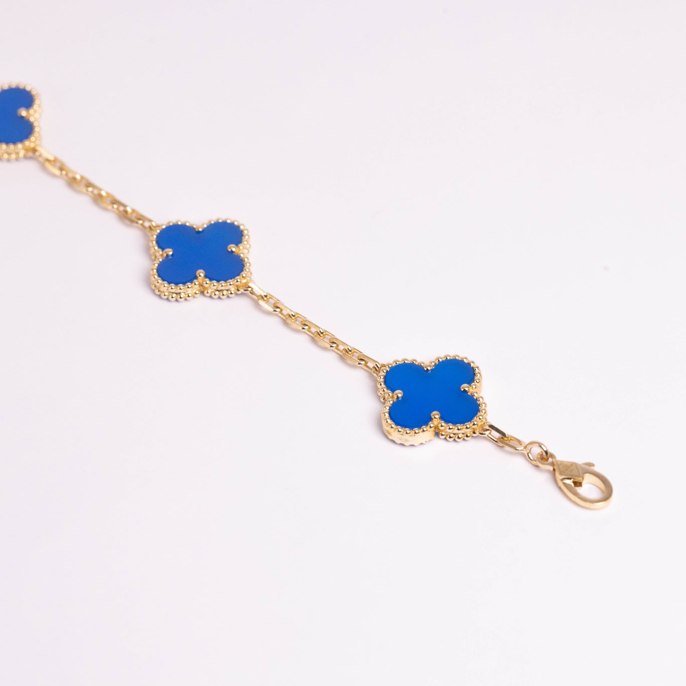 Van Cleef &amp; Arpels Pulsera Vintage Alhambra 5 Motivos Ágata Oro amarillo de 18 quilates 
