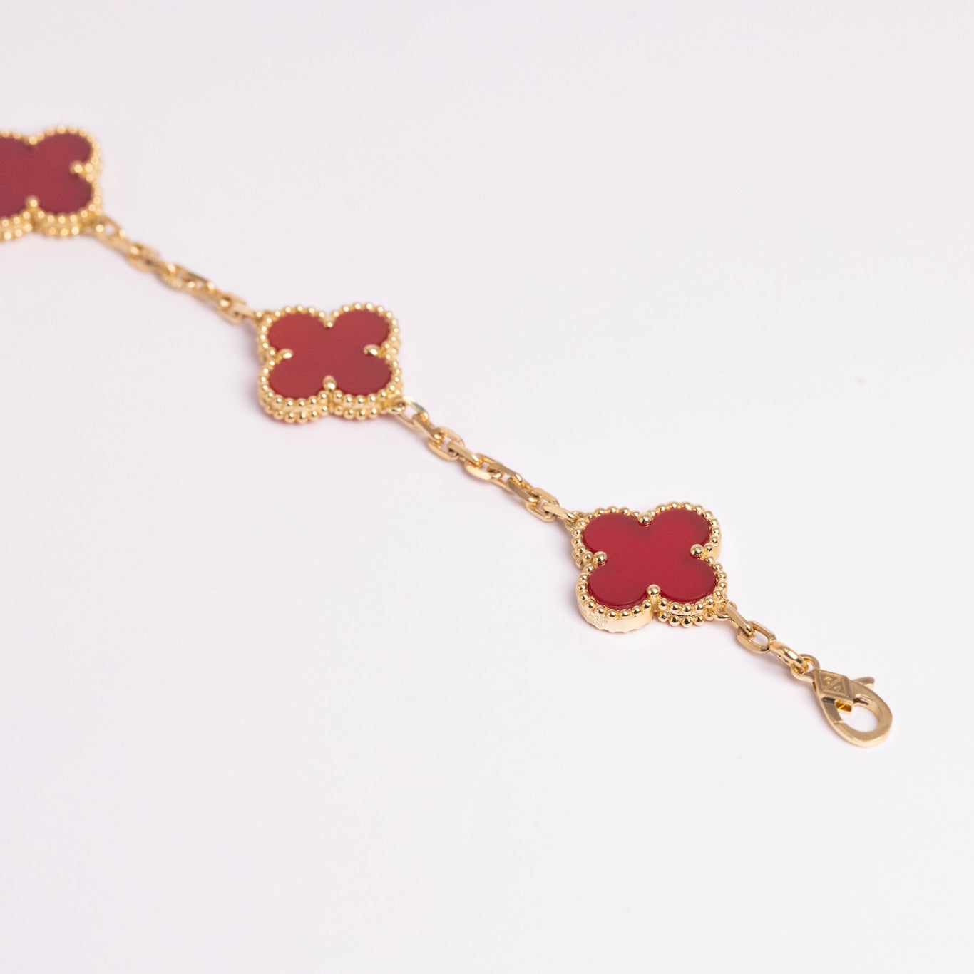 Van Cleef &amp; Arpels Pulsera Vintage Alhambra 5 Motivos Cornalina Oro amarillo de 18 quilates 
