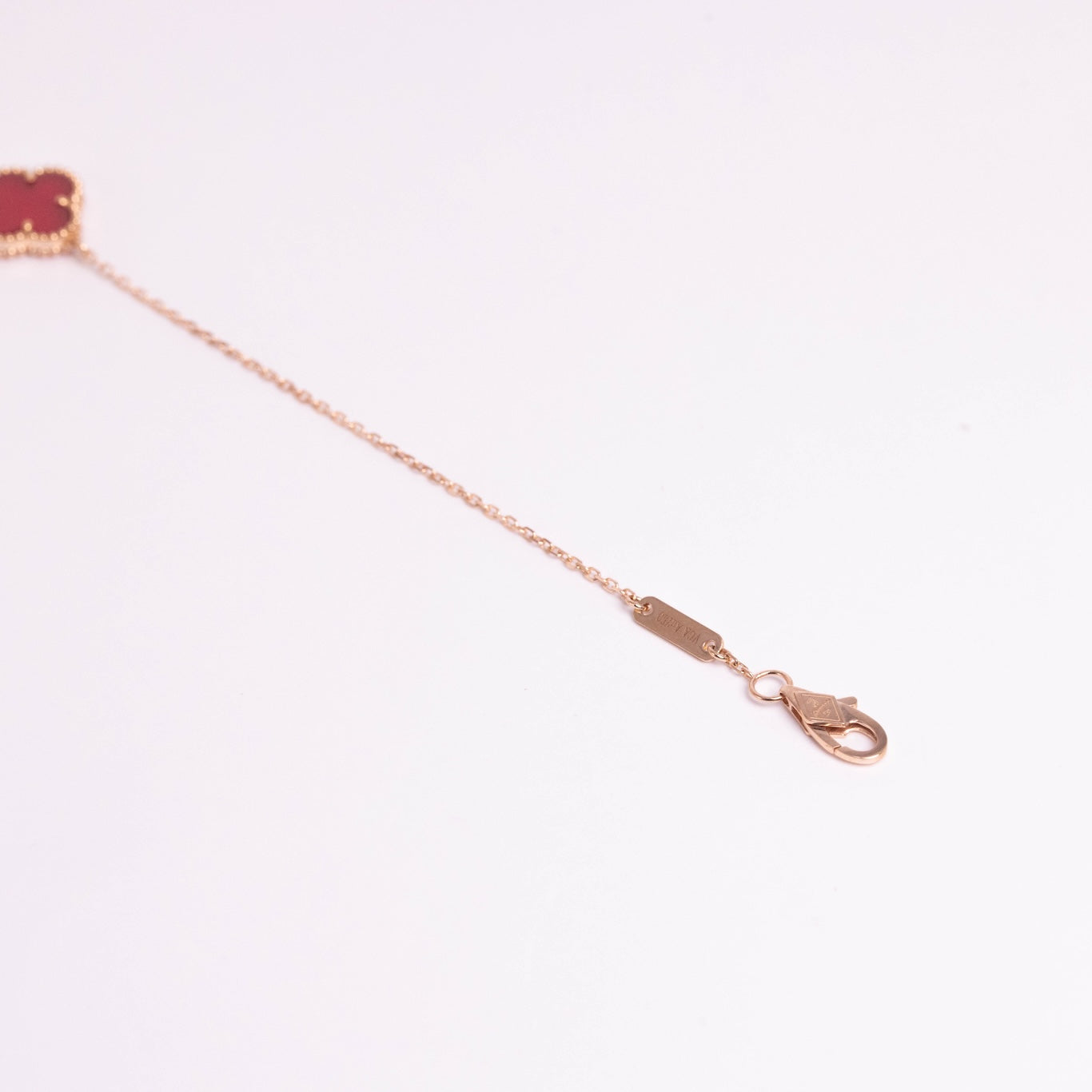 Van Cleef &amp; Arpels Pulsera Sweet Alhambra 1 Motivo Cornalina Oro rosa de 18 quilates