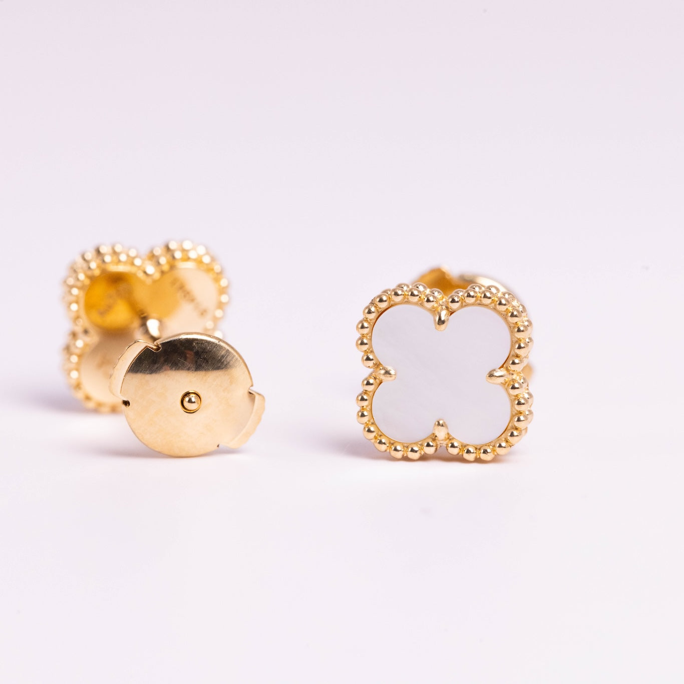 Van Cleef & Arpels Sweet Alhambra Earrings Mother-Of-Pearl 18K Yellow Gold