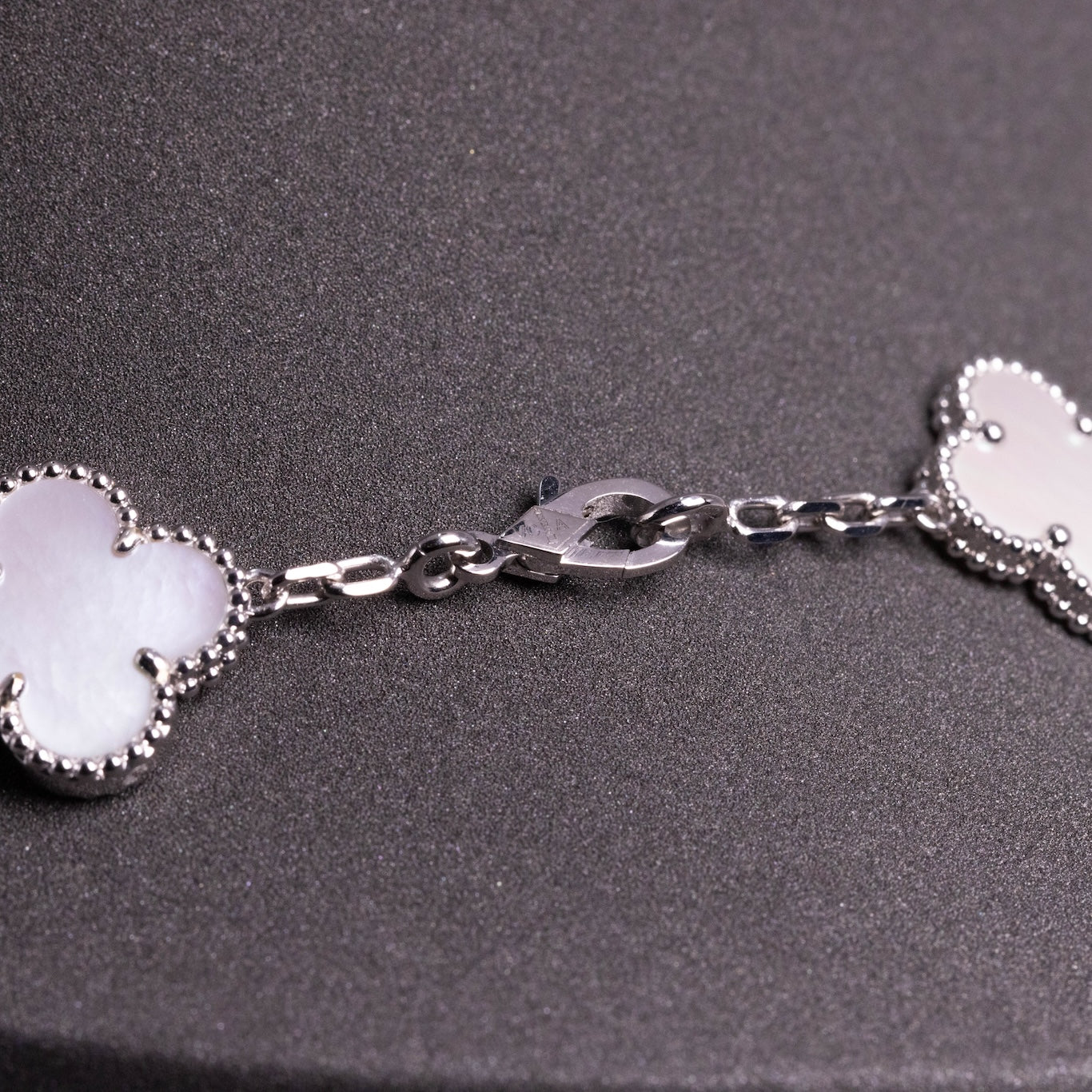 Van Cleef & Arpels Vintage Alhambra Necklace 10 Motifs Mother-Of-Peal 18K White Gold