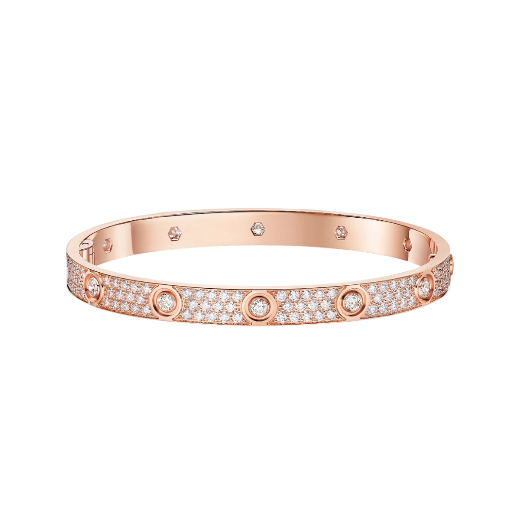 Cartier Love Bracelet Full Paved 10 Diamonds 18ct Gold
