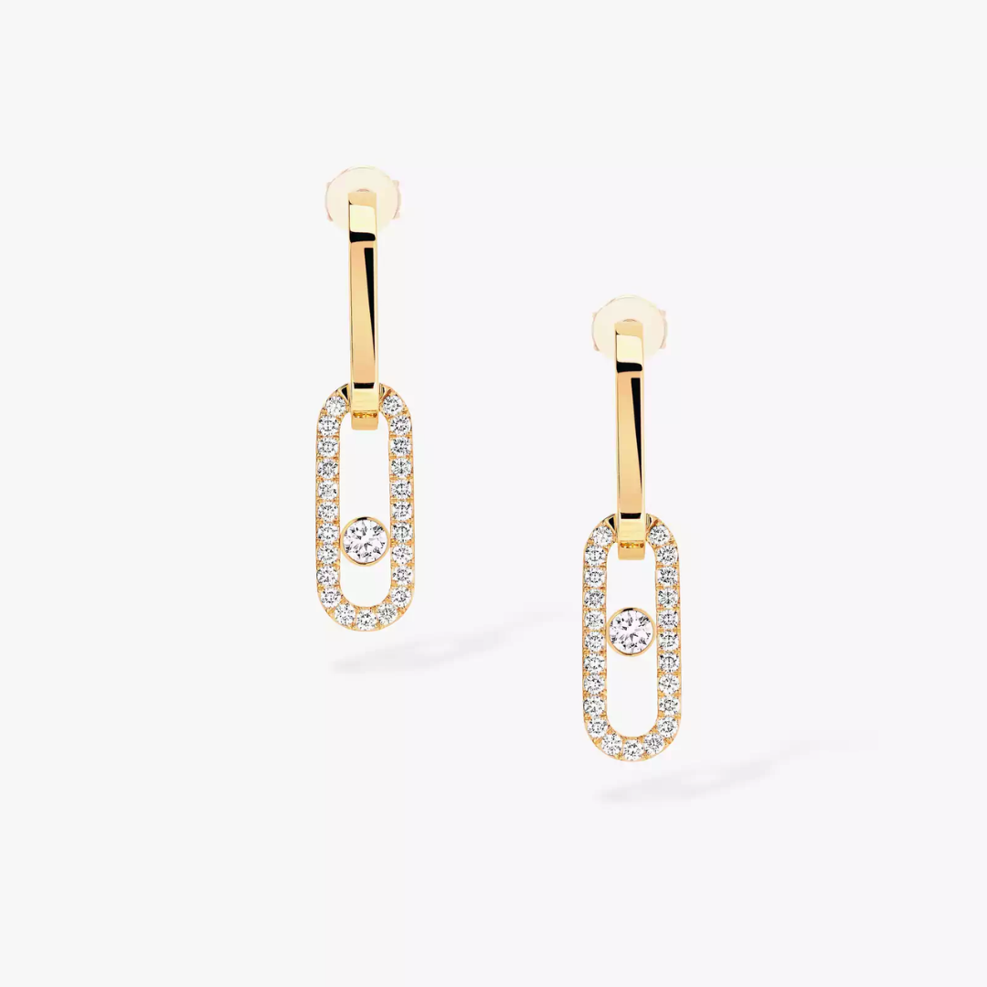 Move Link Diamond Earrings 18ct Gold