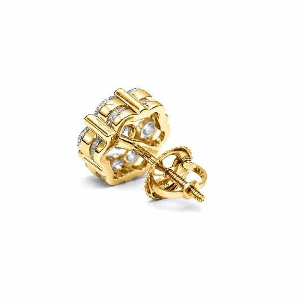 Erkals Jewellers Flower Stud Earrings 18K Gold 2.00ctw