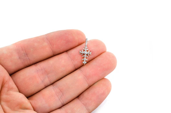 Erkals Jewellers Filigree Cross Pendant 18K Gold Diamond 0.10ctw