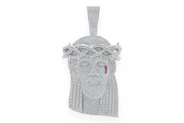 Erkals Jewellers Extra Large Jesus Of Nazareth Pendant 18K Gold Diamond 22.25ctw