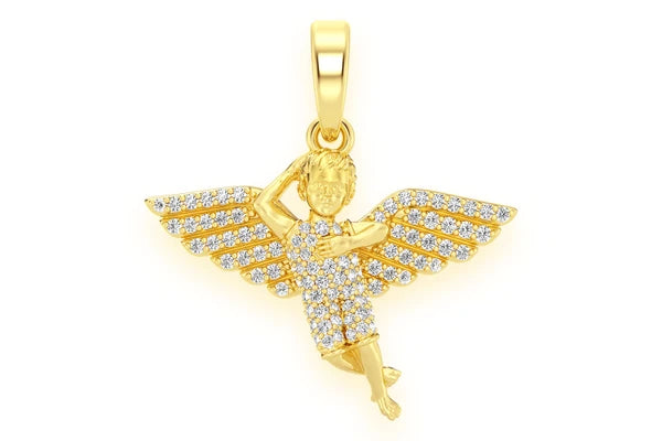 Erkals Jewellers Infinity Angel Pendant 18K Gold Diamond 0.33ctw